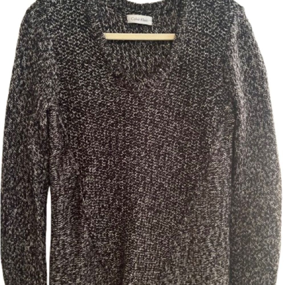 Calvin Klein Black & White V-Neck Sweater